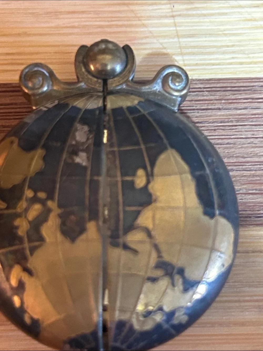 Men’s Vintage Medana Antique Gold and Black Butterfly/ Map Opening Pocket Watch
